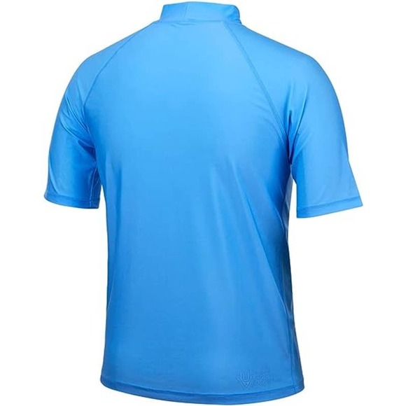 NWT UV Skinz Sun and Swim Shirt Mens Size XL Blue Mock Neck Short Sleeve - Picture 3 of 11